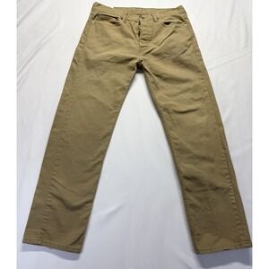 Levi's 562 Taper Fit Tan Canvas Pants Men's 34x34 Button Fly Workwear Casual